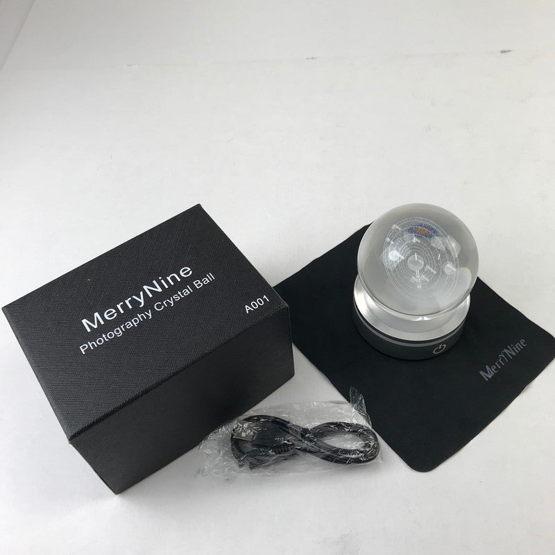 【中古美品】 Merry Nine photography Crystal Ball クリスタルボール 太陽系 水晶玉 宇宙 照明 101-251215-mh-20-fuz 万代Net店
