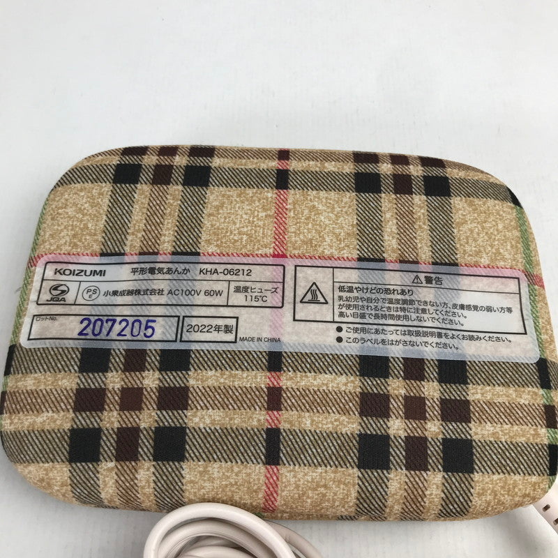 【現状渡し品】 KOIZUMI KHA-06212 小泉成器 平形電気あんか コイズミ 保温 100-251219-io-10-fuz 万代Net店