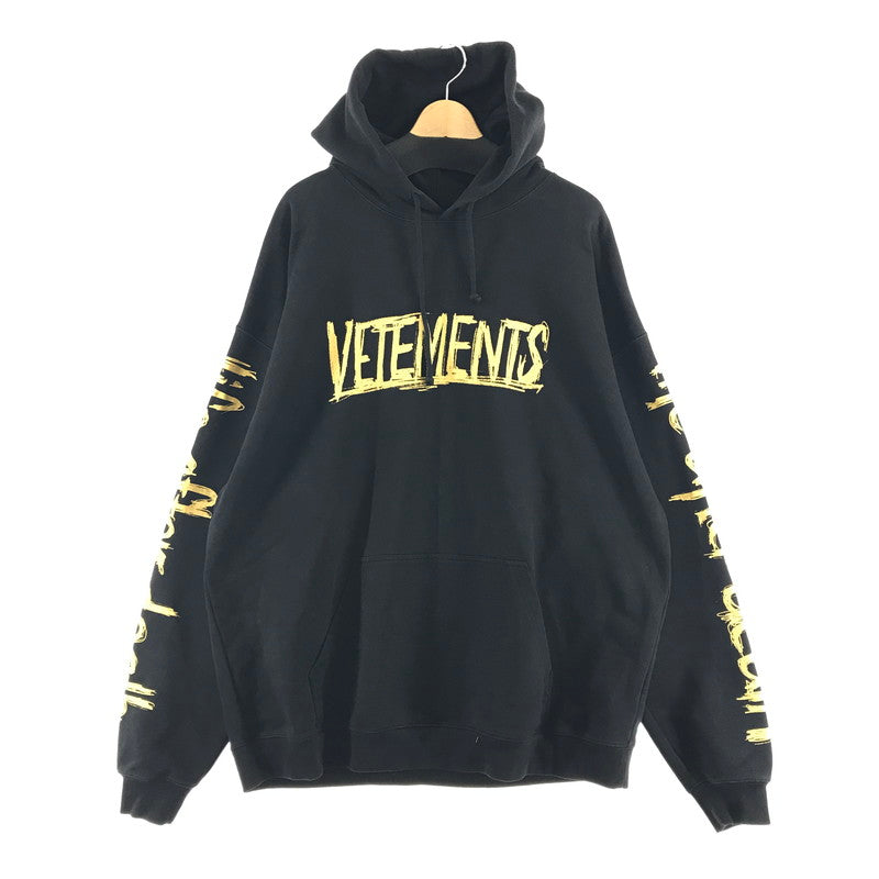 【中古品】【メンズ】 VETEMENTS ヴェトモン UE52TR470G WORLD TOUR HOODIE ワールドツアー フーディー パーカー ロゴ プリント カラーBLACK SIZE:M 141-260716-ky-01-fuz 万代Net店