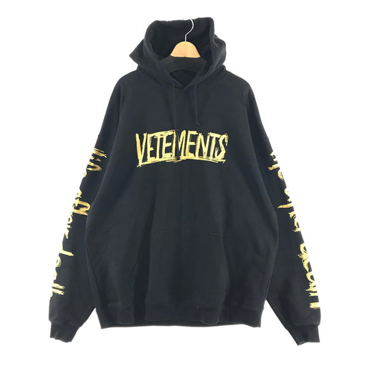 【中古品】【メンズ】 VETEMENTS ヴェトモン UE52TR470G WORLD TOUR HOODIE ワールドツアー フーディー パーカー ロゴ プリント カラーBLACK SIZE:M 141-260716-ky-01-fuz 万代Net店