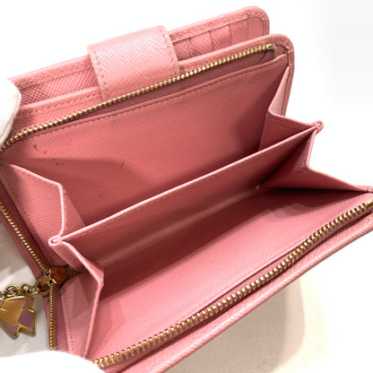 【中古品】【レディース】 PRADA プラダ 二つ折り財布 ウォレット 1ML023 2CEG F0002 サフィアーノ 181-260123-ny-03-fuz カラー：ピンク 万代Net店