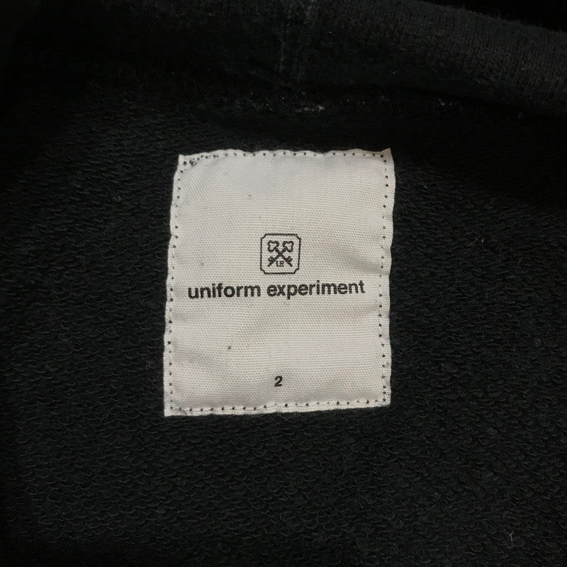 【中古品】【メンズ】 UNIFORM EXPERIMENT ユニフォーム エクスペリメント BLOCK CHECK HOODED PULLOVER チェック フーデッド プルオーバー パーカー トップス 長袖 古着 142-260212-mh-11-fuz サイズ：2 カラー：ブラック 万代Net店