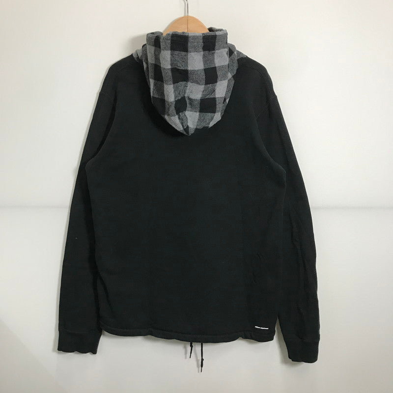 【中古品】【メンズ】 UNIFORM EXPERIMENT ユニフォーム エクスペリメント BLOCK CHECK HOODED PULLOVER チェック フーデッド プルオーバー パーカー トップス 長袖 古着 142-260212-mh-11-fuz サイズ：2 カラー：ブラック 万代Net店