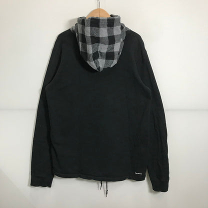 【中古品】【メンズ】 UNIFORM EXPERIMENT ユニフォーム エクスペリメント BLOCK CHECK HOODED PULLOVER チェック フーデッド プルオーバー パーカー トップス 長袖 古着 142-260212-mh-11-fuz サイズ：2 カラー：ブラック 万代Net店