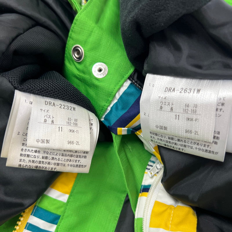 【中古品】【レディース】 DESCENTE デサント ウェア スノーウェア スキー スノボ 上下セット ※汚れ・全体的に使用感あり 127-261022-io-08-fuz サイズ：11 カラー：グリーン 万代Net店