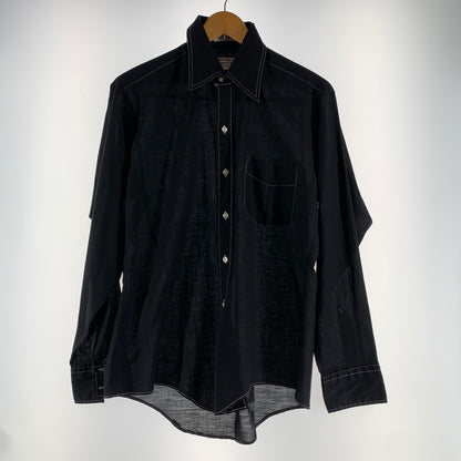 【中古品】【メンズ】 長袖シャツ シンプル ベーシック Tapered Fit BLACK SIZE:M ※汚れあり 145-260912-io-21-fuzh カラー：ブラック 万代Net店
