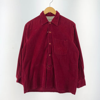 【中古品】【メンズ】 USED CORDUROY SHIRT コーデュロイ 長袖 シャツ トップス 古着 145-260306-mh-04-fuz サイズ：M カラー：レッド 万代Net店