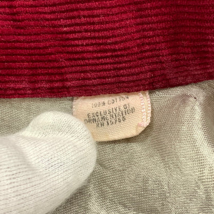 【中古品】【メンズ】 USED CORDUROY SHIRT コーデュロイ 長袖 シャツ トップス 古着 145-260306-mh-04-fuz サイズ：M カラー：レッド 万代Net店