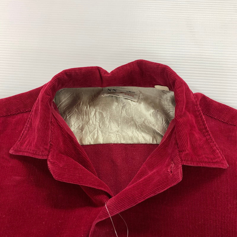 【中古品】【メンズ】 USED CORDUROY SHIRT コーデュロイ 長袖 シャツ トップス 古着 145-260306-mh-04-fuz サイズ：M カラー：レッド 万代Net店