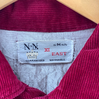 【中古品】【メンズ】 USED CORDUROY SHIRT コーデュロイ 長袖 シャツ トップス 古着 145-260306-mh-04-fuz サイズ：M カラー：レッド 万代Net店