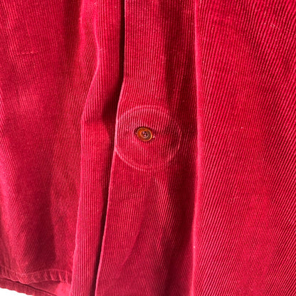 【中古品】【メンズ】 USED CORDUROY SHIRT コーデュロイ 長袖 シャツ トップス 古着 145-260306-mh-04-fuz サイズ：M カラー：レッド 万代Net店