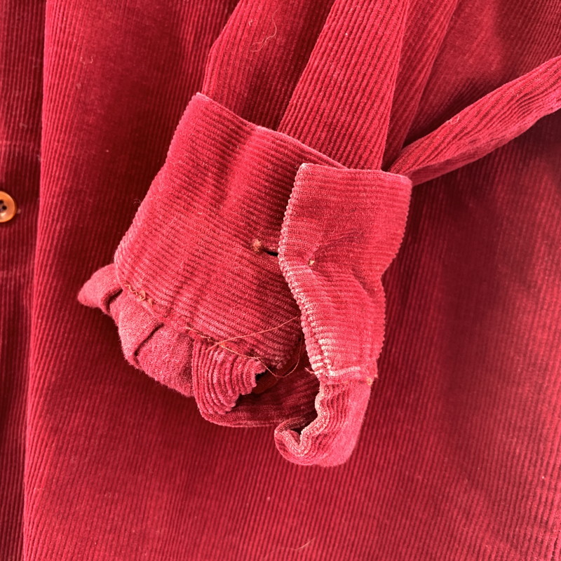 【中古品】【メンズ】 USED CORDUROY SHIRT コーデュロイ 長袖 シャツ トップス 古着 145-260306-mh-04-fuz サイズ：M カラー：レッド 万代Net店