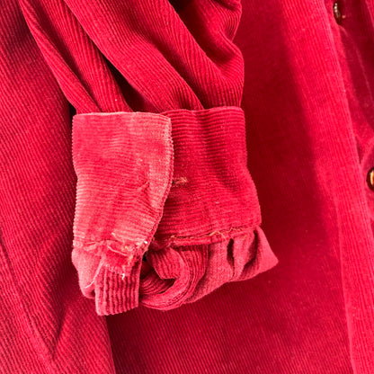 【中古品】【メンズ】 USED CORDUROY SHIRT コーデュロイ 長袖 シャツ トップス 古着 145-260306-mh-04-fuz サイズ：M カラー：レッド 万代Net店