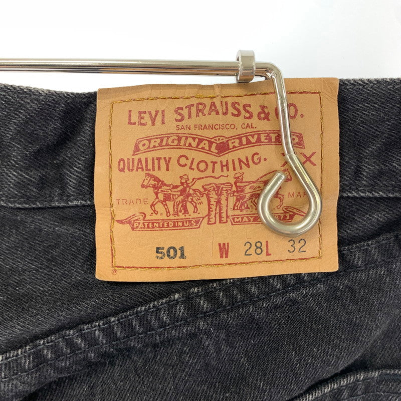 【中古品】【メンズ】 LEVI`S 501 DENIM PANT リーバイス 156-251218-st-13-fuz サイズ：28 カラー：ブラック 万代Net店