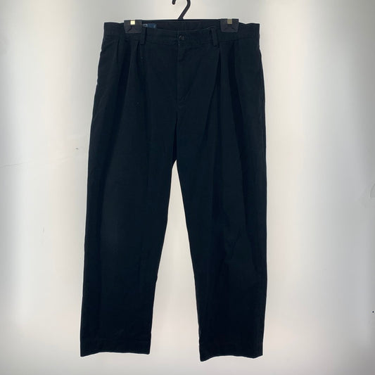 【中古品】【メンズ】 POLO BY RALPHLAUREN ポロ ラルフローレン タックパンツ ボトムス 古着 158-260220-mh-01-fuz サイズ：36 カラー：ブラック 万代Net店