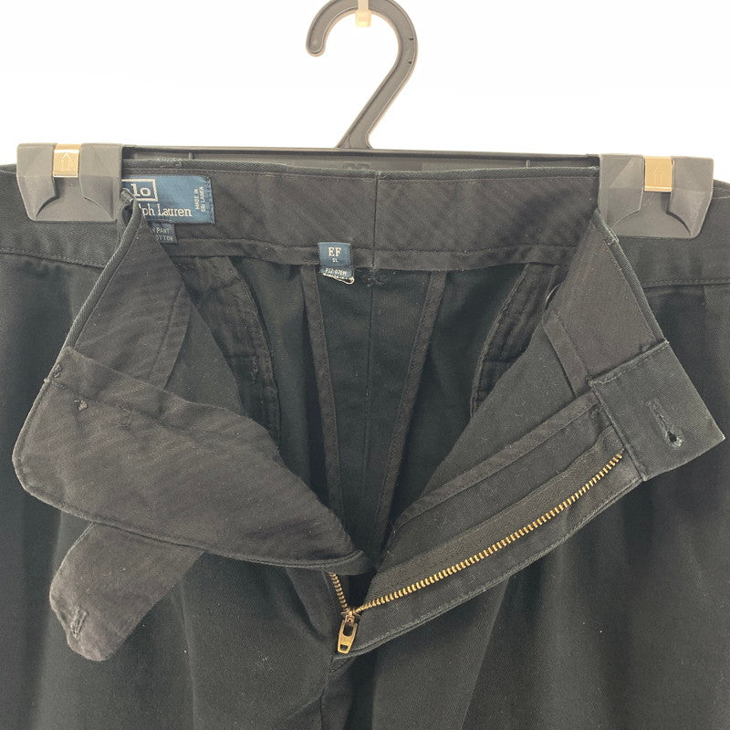 【中古品】【メンズ】 POLO BY RALPHLAUREN ポロ ラルフローレン タックパンツ ボトムス 古着 158-260220-mh-01-fuz サイズ：36 カラー：ブラック 万代Net店