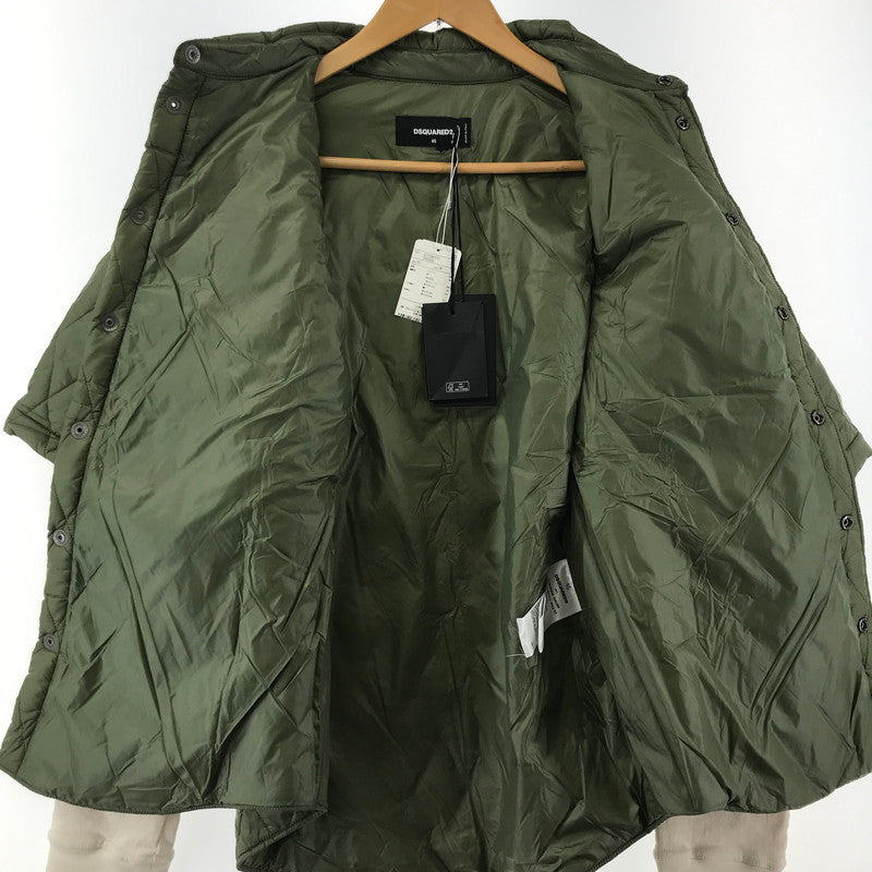 【中古美品】【メンズ】 DSQUARED2 ディースクエアード S71DM0570 QUILTED SHORT SLEEVE SHIRT シャツ ブルゾン 半袖 中綿 レイヤード キルティング ワンポイントロゴ 141-251217-mh-08-fuz サイズ：46 カラー：オリーブ 万代Net店