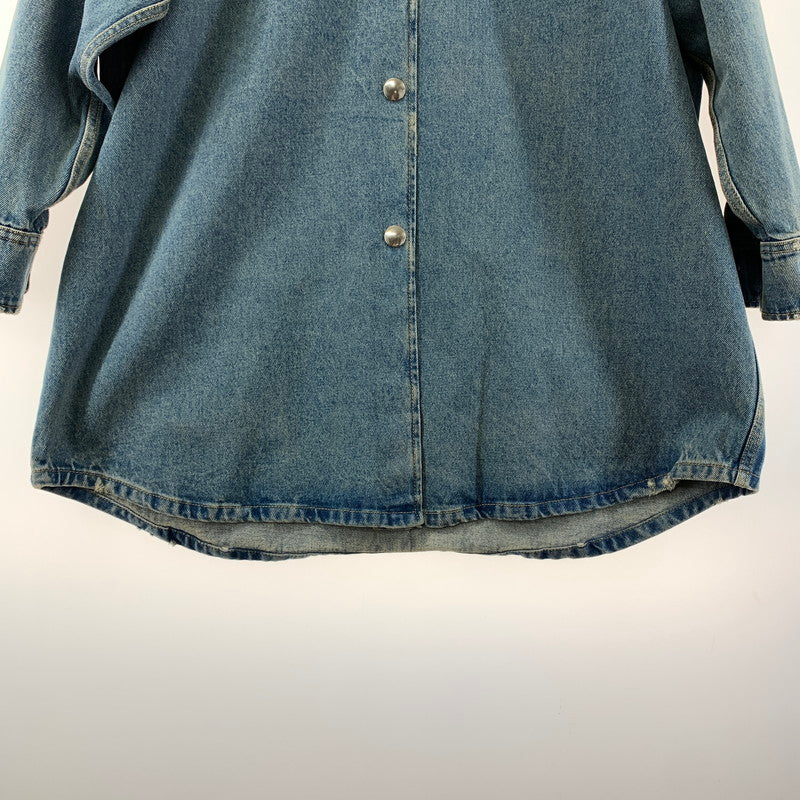 【中古品】【レディース】 PRADA プラダ オーバーサイズ オーガニック デニムシャツ ダメージ加工 168-260109-ny-05-fuz サイズ：42 カラー：ブルー 万代Net店