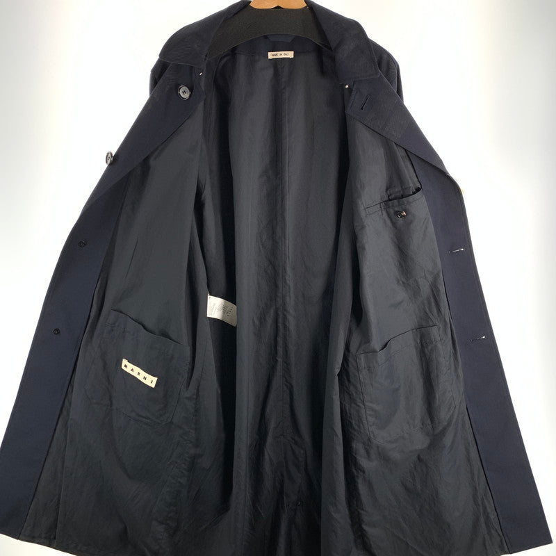 【中古品】【メンズ】 MARNI TUMU0049P0 マルニ ステンカラーコート ブランド 古着 141-260523-gm-38-fuz サイズ：50 カラー：ネイビー 万代Net店