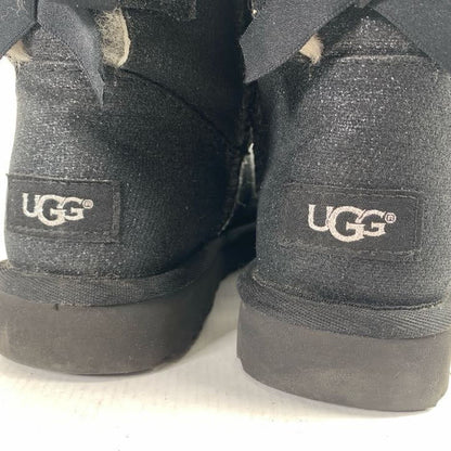 【中古品】【レディース】 UGG アグ MINI BAILEY BOW ll ミニ ベイリー ボウ ムートン ブーツ 靴 167-260130-mh-10-fuz サイズ：24cm カラー：ブラック 万代Net店
