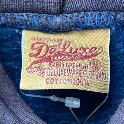 【中古品】【メンズ】 DELUXEWARE デラックスウエア HOODIE フーディー パーカー 145-260121-ky-02-fuz サイズ：XL カラー：ネイビー 万代Net店