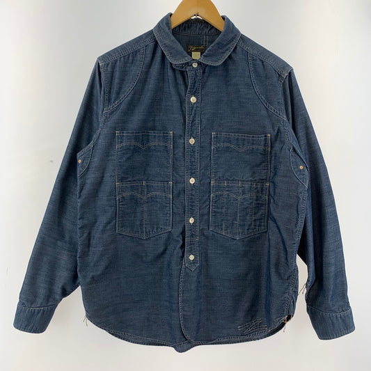 【中古品】【メンズ】 COLIMBO コリンボ TRIBOROUGH TRAP TOOLS WORK SHIRT ワークシャツ 145-260121-ky-05-fuz サイズ：17 カラー：インディゴ 万代Net店