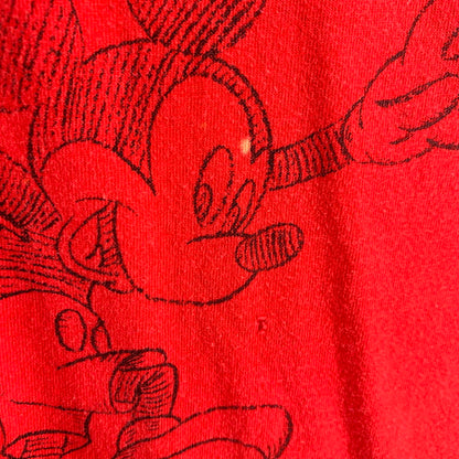 【中古品】【メンズ】 USED TEE 半袖 Tシャツ ミッキーマウス プリント トップス 古着 145-260608-mh-08-fuzh サイズ：不明 カラー：レッド 万代Net店