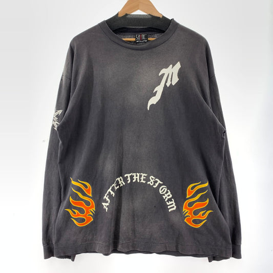 【中古品】【メンズ】 セントマイケル 24SS SAINT MICHAEL SM-YS8-0000-015 LS T-SHIRT ロングスリーブTシャツ ロンT 長袖 TEE 140-260111-nm-01-fuz サイズ：XL カラー：グレー 万代Net店