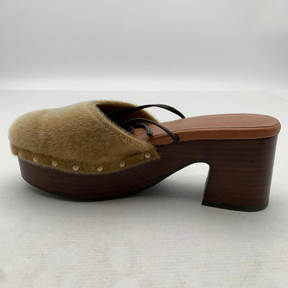 【中古品】【レディース】 UNGRID アングリッド ウエッジサンダル BROWN SIZE:L サボ レースリボン 靴 サンダル 166-260811-io-65-fuzh カラー：ブラウン 万代Net店