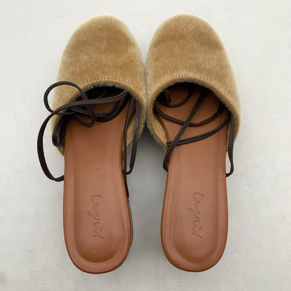 【中古品】【レディース】 UNGRID アングリッド ウエッジサンダル BROWN SIZE:L サボ レースリボン 靴 サンダル 166-260811-io-65-fuzh カラー：ブラウン 万代Net店