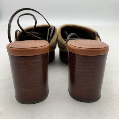 【中古品】【レディース】 UNGRID アングリッド ウエッジサンダル BROWN SIZE:L サボ レースリボン 靴 サンダル 166-260811-io-65-fuzh カラー：ブラウン 万代Net店