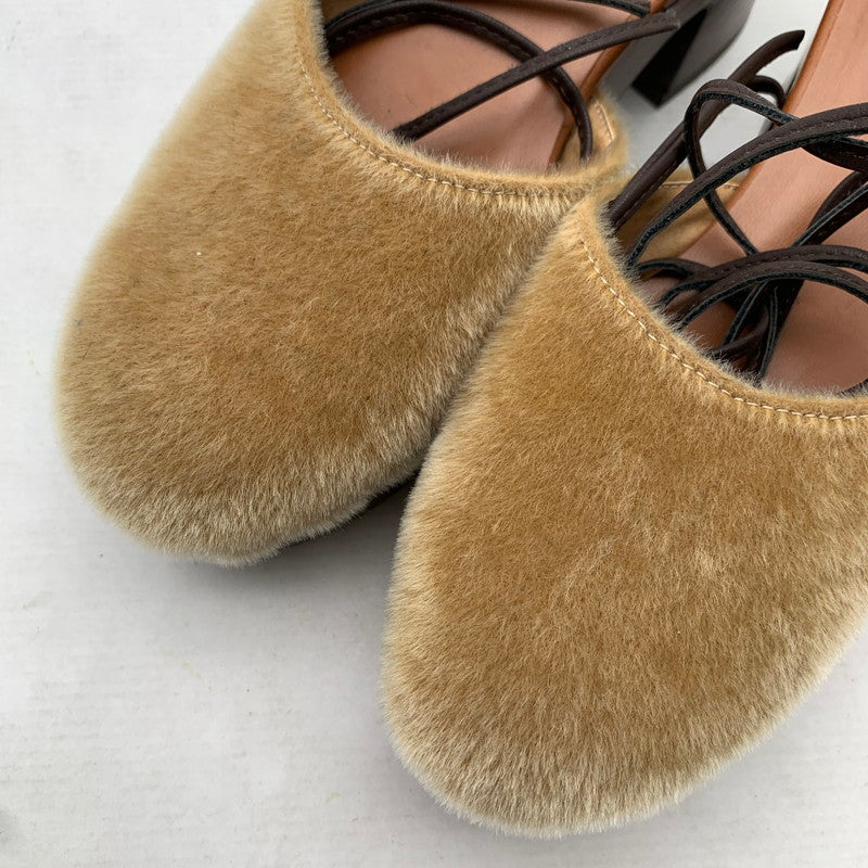 【中古品】【レディース】 UNGRID アングリッド ウエッジサンダル BROWN SIZE:L サボ レースリボン 靴 サンダル 166-260811-io-65-fuzh カラー：ブラウン 万代Net店