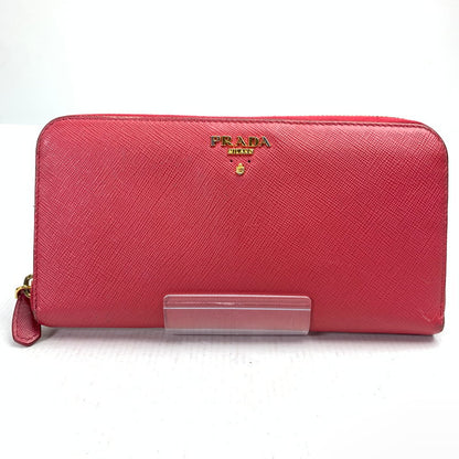 【中古品】 PRADA プラダ 1ML506 SAFFIANO METAL ラウンドファスナー長財布 PINK 箱・カード付属 ※カードに折れあり・パーツ欠品・角スレ・金具塗装剥がれ・使用感有 財布 181-260729-io-28-fuzh 万代Net店