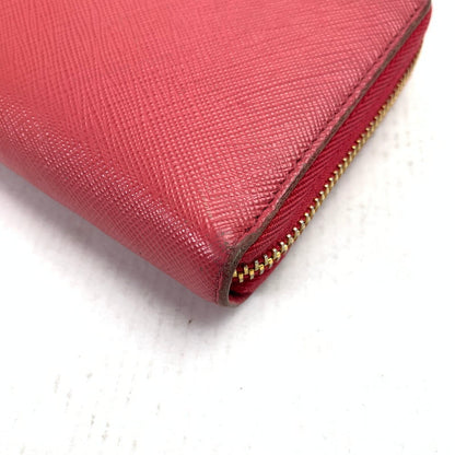 【中古品】 PRADA プラダ 1ML506 SAFFIANO METAL ラウンドファスナー長財布 PINK 箱・カード付属 ※カードに折れあり・パーツ欠品・角スレ・金具塗装剥がれ・使用感有 財布 181-260729-io-28-fuzh 万代Net店