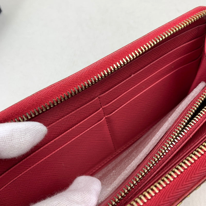 【中古品】 PRADA プラダ 1ML506 SAFFIANO METAL ラウンドファスナー長財布 PINK 箱・カード付属 ※カードに折れあり・パーツ欠品・角スレ・金具塗装剥がれ・使用感有 財布 181-260729-io-28-fuzh 万代Net店