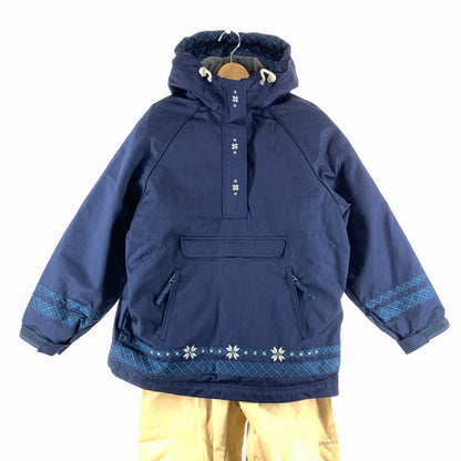 【中古品】【レディース】 miss phenix ミスフェニックス ヴィンテージ 平成 レトロ柄 中綿入りスキーウェア カラー ベージュ/ネイビー 127-261022-ky-01-fuz 万代Net店