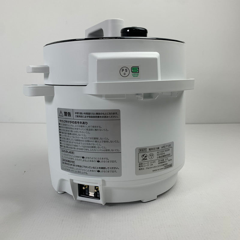 【中古美品】 未使用 アルファックス・コイズミ APC-T120 家庭用 電気圧力鍋 らくなべ ホワイト 2025年製 098-260118-mh-05-fuz 万代Net店