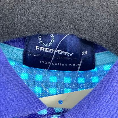 【中古品】【メンズ】 FRED PERRY フレッドペリー 半袖ポロシャツ BLUE SIZE:XS チェック柄 141-260920-io-31-fuzh カラー：ブルー 万代Net店