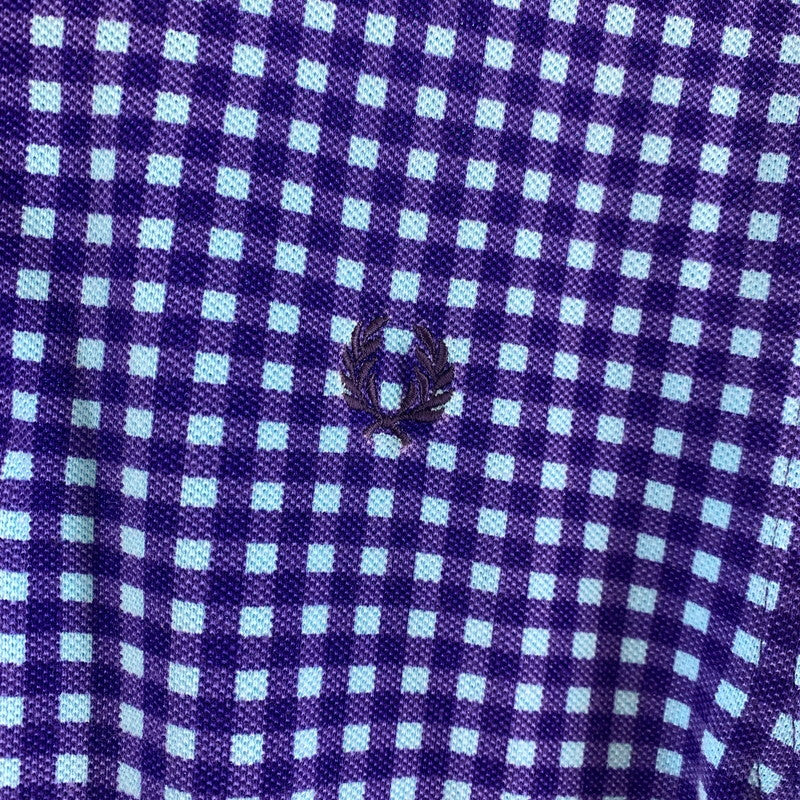【中古品】【メンズ】 FRED PERRY フレッドペリー 半袖ポロシャツ BLUE SIZE:XS チェック柄 141-260920-io-31-fuzh カラー：ブルー 万代Net店