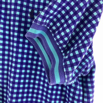 【中古品】【メンズ】 FRED PERRY フレッドペリー 半袖ポロシャツ BLUE SIZE:XS チェック柄 141-260920-io-31-fuzh カラー：ブルー 万代Net店