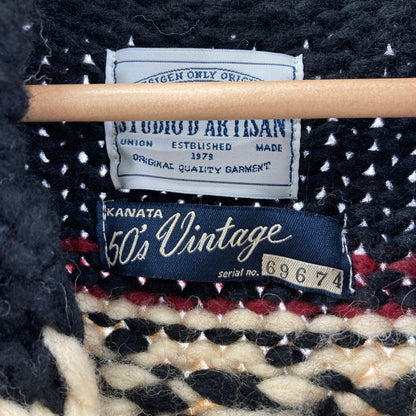 【中古品】【メンズ】 STUDIOD'ARTISAN×KANATA ステュディオ・ダ・ルチザン カナタ カウチンカーディガン メンズ 総柄 サイズ不明 145-260129-mh-01-fuz 万代Net店
