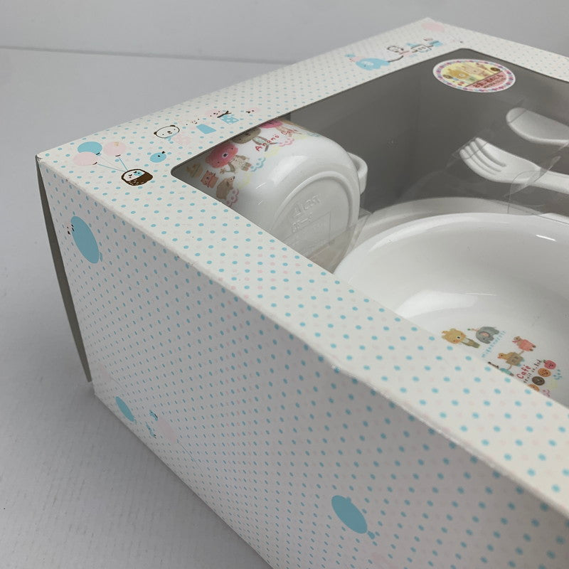 【中古美品】 未使用 Anano Cafe アナノカフェ ベビー 食器 5点 セット 離乳食 プレート お食い初め ギフト 101-260118-mh-02-fuz 万代Net店