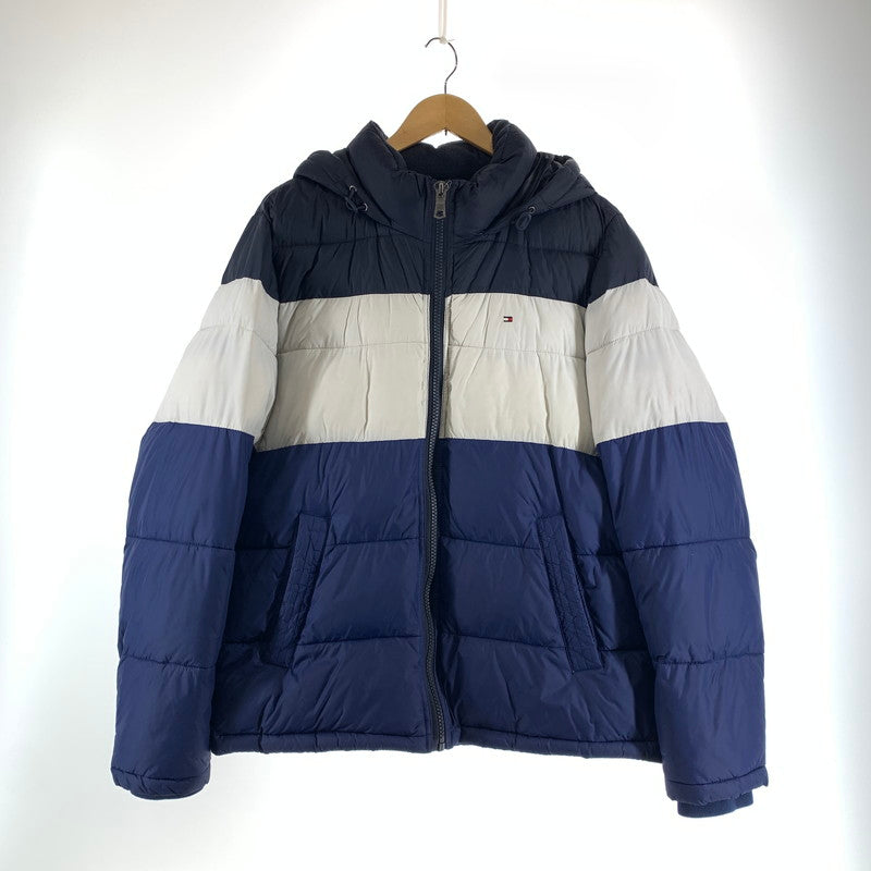 【中古品】【メンズ】 TOMMY HILFIGER トミーヒルフィガー 中綿 ジャケット ダウン コート アウター 古着 148-261009-mh-02-fuzh サイズ：M カラー：ブルー・ホワイト 万代Net店