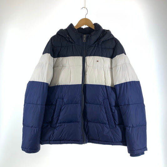 【中古品】【メンズ】 TOMMY HILFIGER トミーヒルフィガー 中綿 ジャケット ダウン コート アウター 古着 148-261009-mh-02-fuzh サイズ：M カラー：ブルー・ホワイト 万代Net店