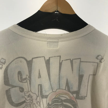 【中古品】【メンズ】 SAINT MICHAEL セントマイケル CREWNECK SWEAT SHIRT クルースェットシャツ SM-S21-0000-013 140-260122-ky-06-fuz サイズ：L カラー：ホワイト 万代Net店