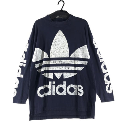 【中古品】【メンズ】 ADIDAS アディダス 長袖Tシャツ デサント カラーNAVY 紺 SIZE:L 148-260804-ky-06-fuzh 万代Net店