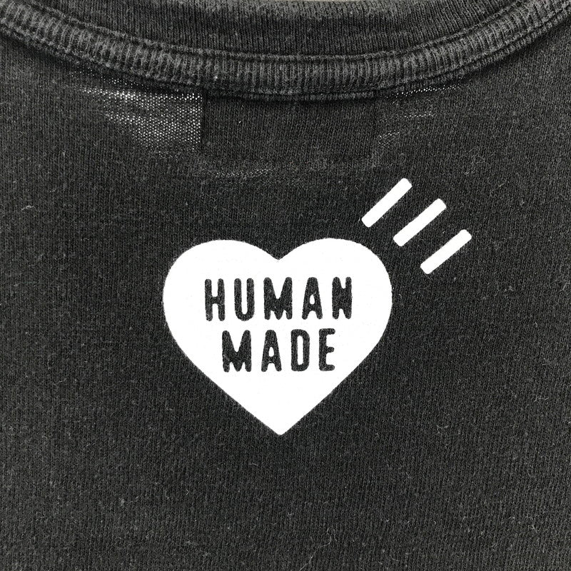 【中古品】【メンズ】 HUMAN MADE ヒューマンメイド 25SS ハートロゴ SS TEE グラフィック プリント 半袖 Tシャツ トップス 古着 142-260206-mh-03-fuz サイズ：M カラー：ブラック 万代Net店