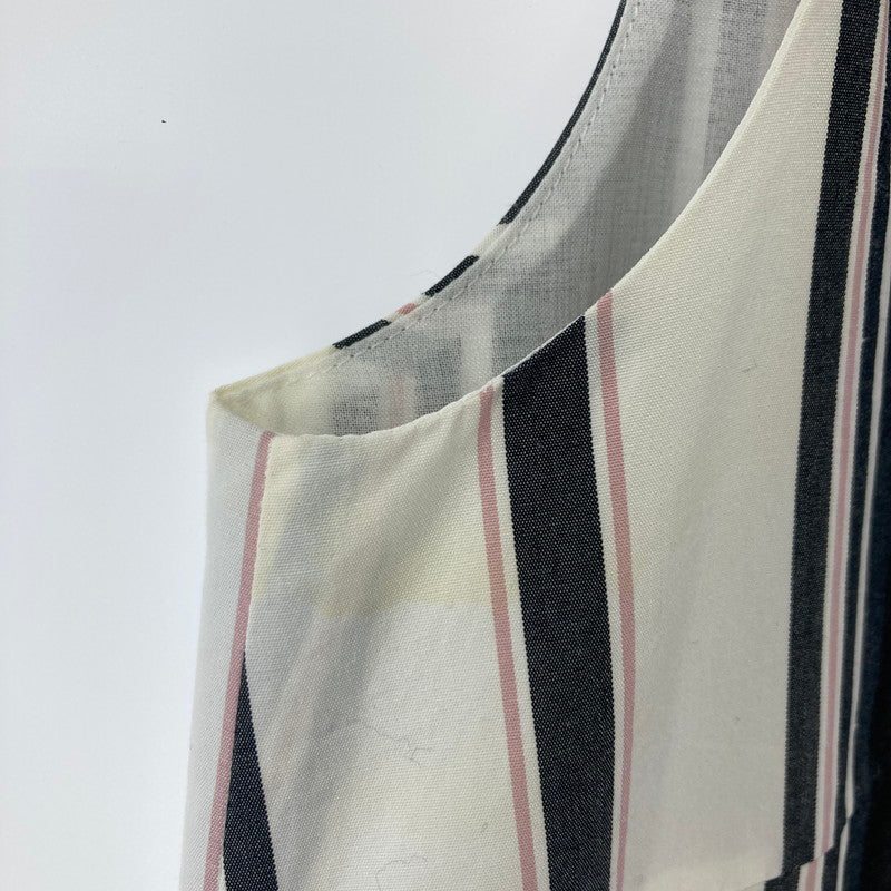 【中古品】【レディース】 BURBERRY バーバリー BLUE LABEL ブルーレーベル ストライプ柄 ノースリーブ ワンピース 168-260210-ky-14-fuzh サイズ：38 カラー：黒（グレー）/ホワイト 万代Net店