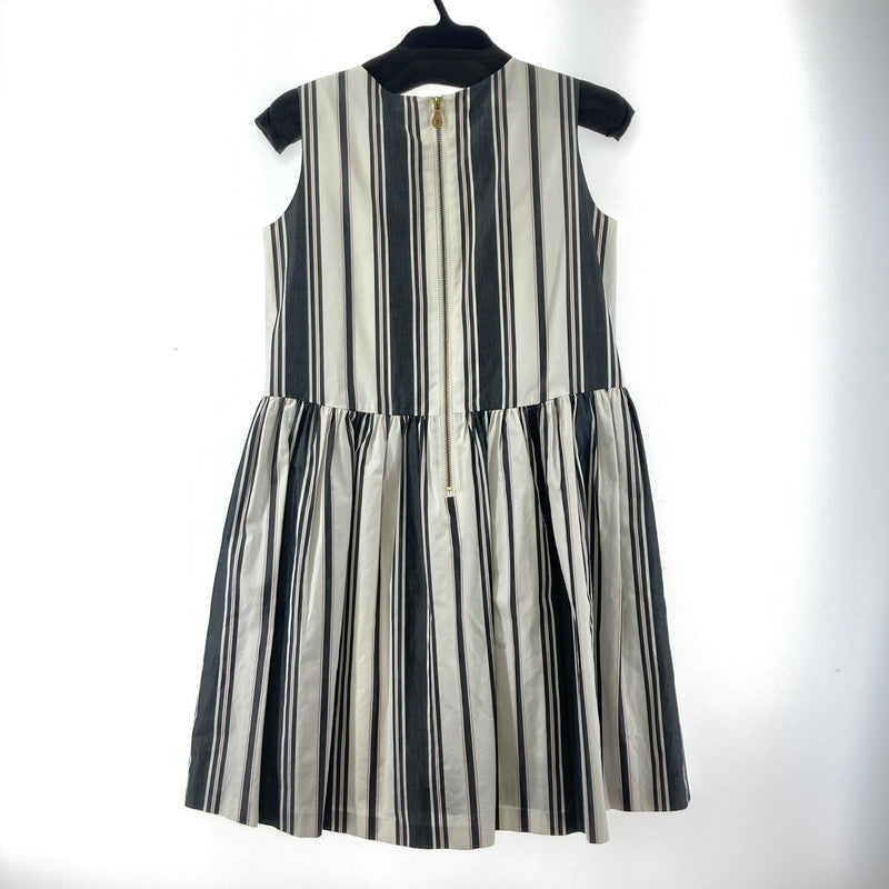 【中古品】【レディース】 BURBERRY バーバリー BLUE LABEL ブルーレーベル ストライプ柄 ノースリーブ ワンピース 168-260210-ky-14-fuzh サイズ：38 カラー：黒（グレー）/ホワイト 万代Net店