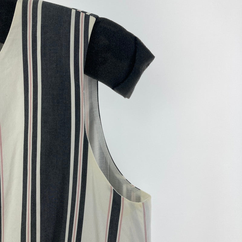 【中古品】【レディース】 BURBERRY バーバリー BLUE LABEL ブルーレーベル ストライプ柄 ノースリーブ ワンピース 168-260210-ky-14-fuzh サイズ：38 カラー：黒（グレー）/ホワイト 万代Net店